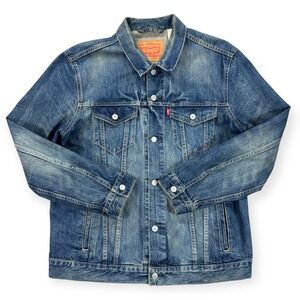 Levi's Denim Trucker Jacket Women's XL Blue Medium Wash Western Snap Button Down